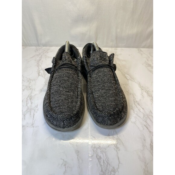 HEY DUDE WALLY WOVEN CARBON 110394300 SIZE 9 CASUAL SHOE MEN'S - Picture 4 of 7